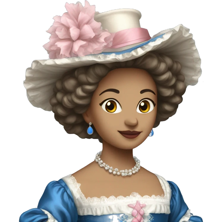 17th century gown with pink white and blue  emoji