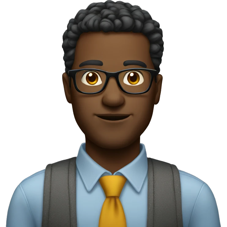 Bold man with square glasses emoji