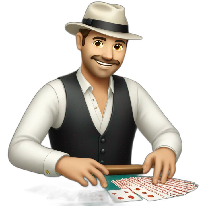 croupier with cards emoji