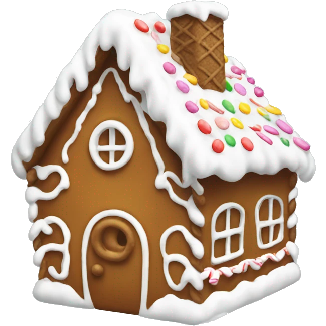 gingerbread house with white icing emoji