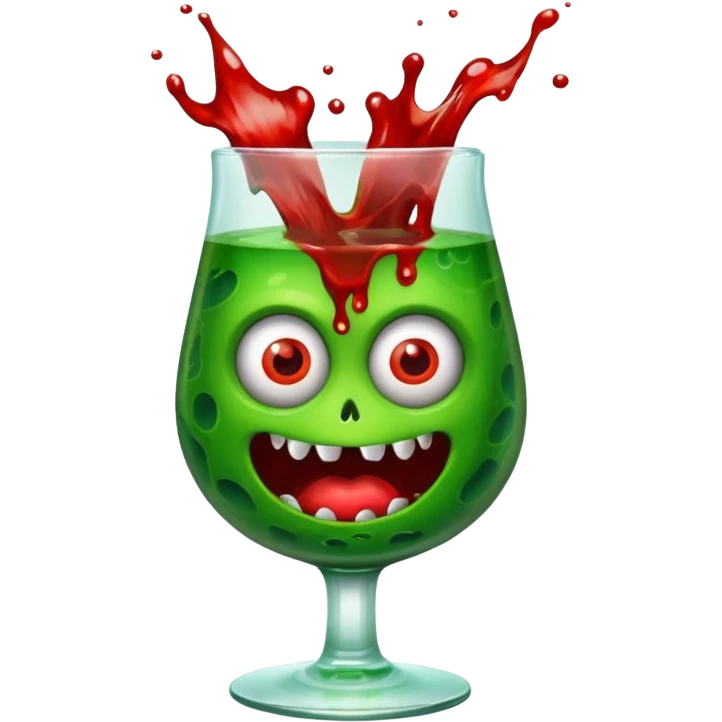 monsterblut glas mit gesicht emoji