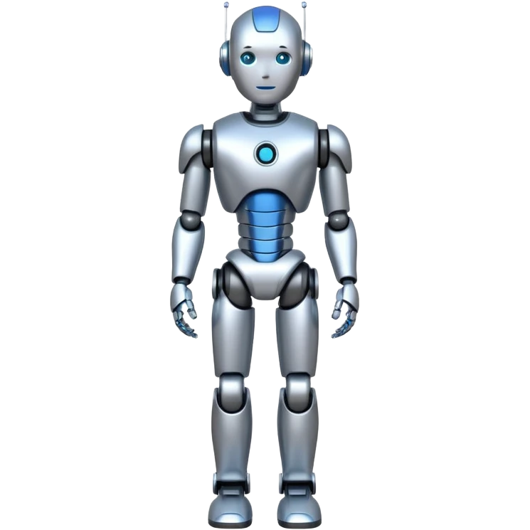 A fit male robot, full body emoji