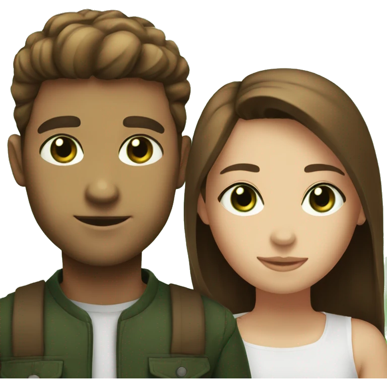 Me and my partner  we are white with brown hair and the gir have green eyes  emoji