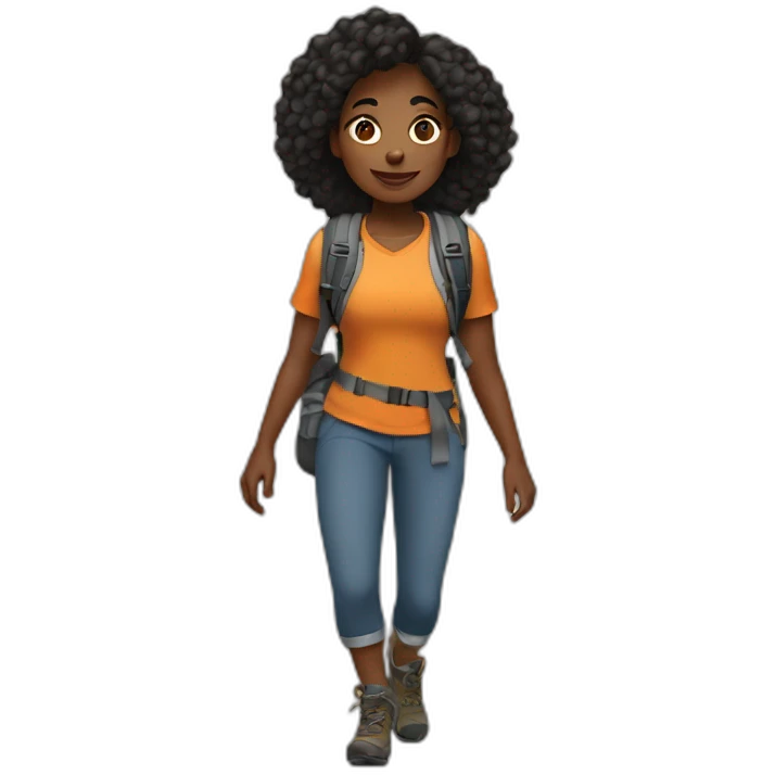black young women hiking emoji