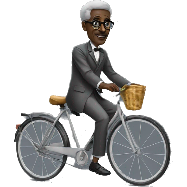 Cheikh anta diop sur un velo emoji