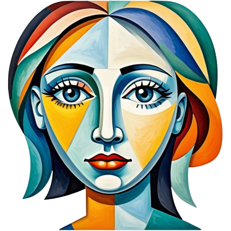 picasso abstract art SPAM MEAT cubist woman painting emoji