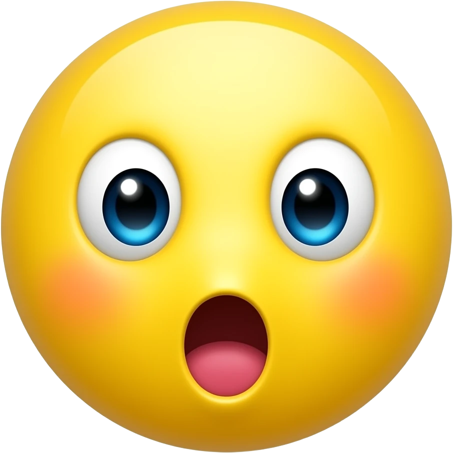 노란색 얼굴에 놀라보이는 이모지를 만들어줘 근데 이뻐야돼 emoji