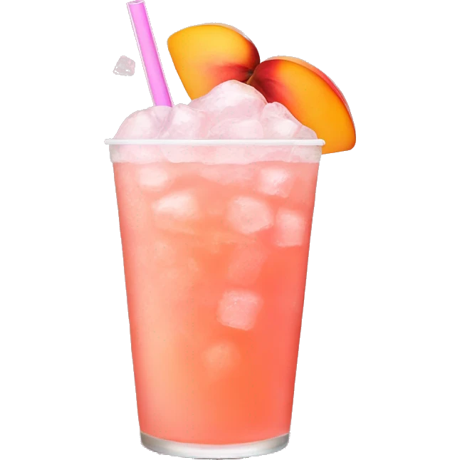 Peach pink drink with ice emoji