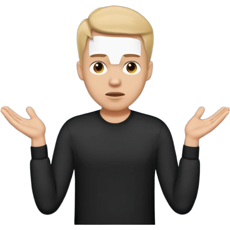 cool confused men person shrug pose emoji