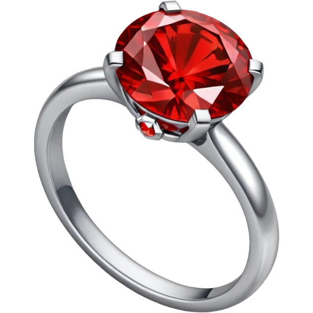 red ring marry red diamond metal prata emoji