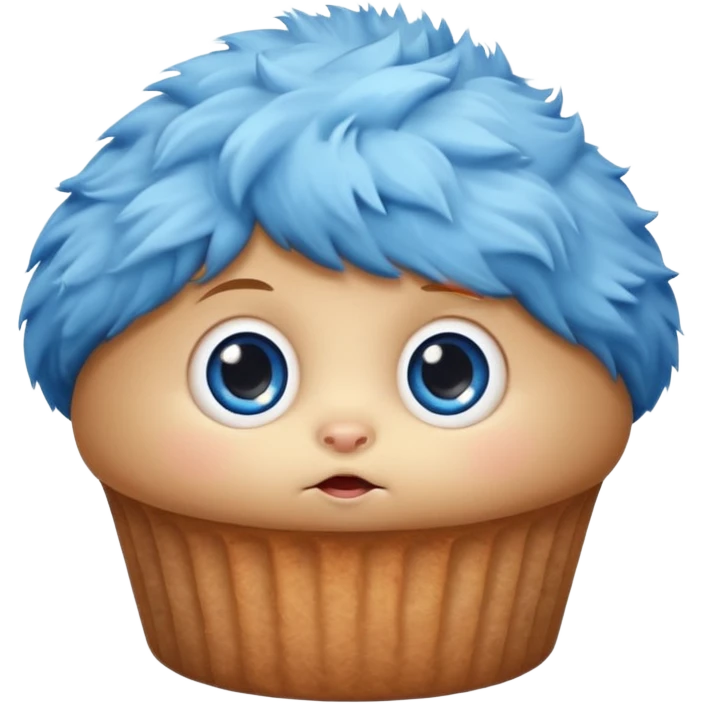 Baby Muffin character with big blue eyes emoji