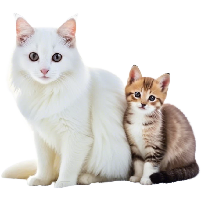 Белый кот и собака с бородой обнимаются emoji
