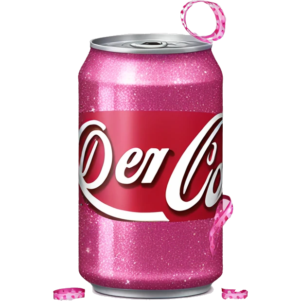 Pink can of Diet Coke with glitter and ribbon  emoji