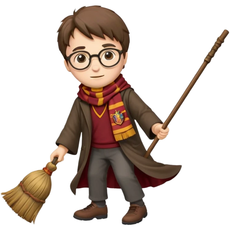 Harry Potter on broom emoji