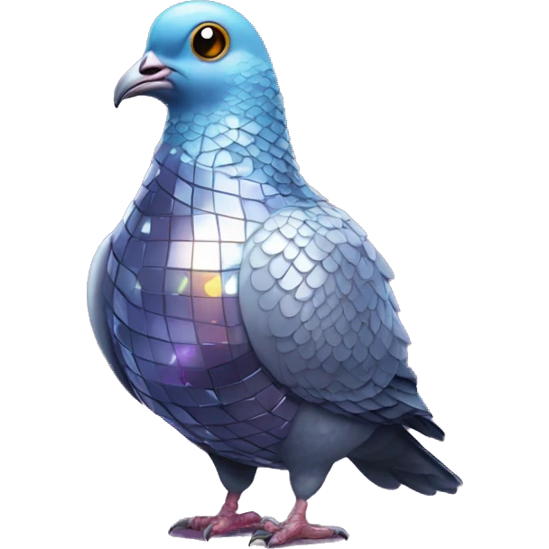 disco ball pigeon emoji