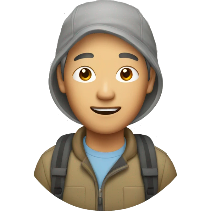 mid age asian camper emoji