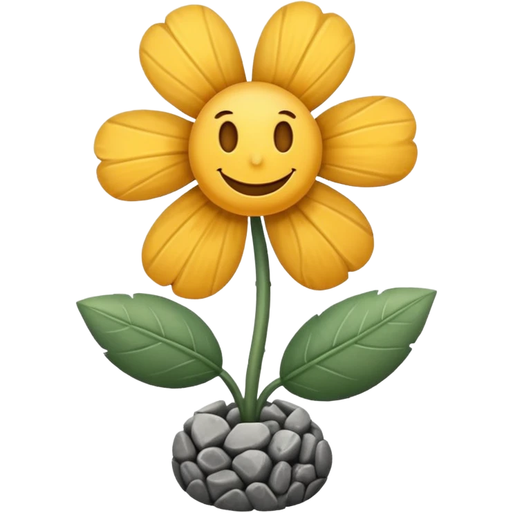 a flower made of smiling rocks emoji