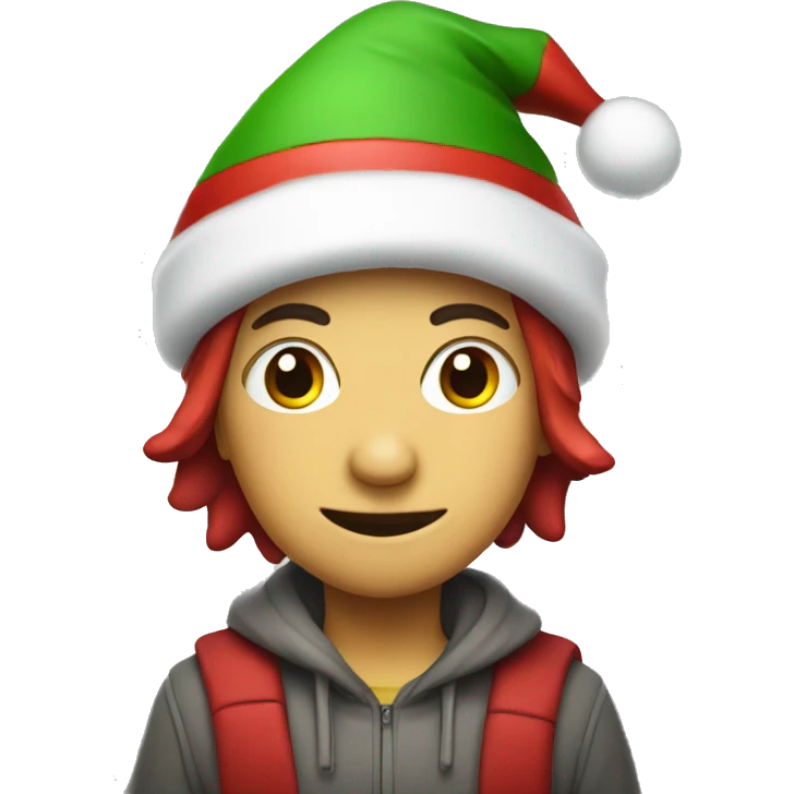 Podlle with Christmas cap emoji