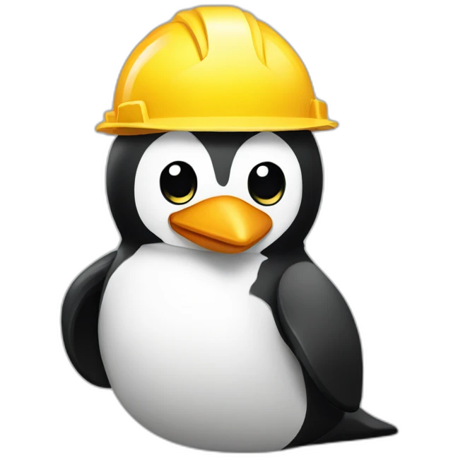 Pinguim em uma construção emoji