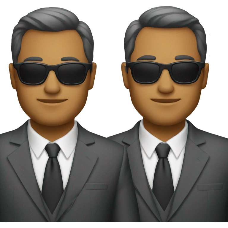 Two men in suits with sunglasses, ios emoji emoji