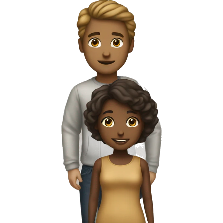 Brown girl and white guy emoji