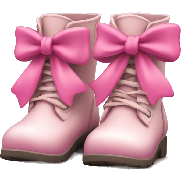 coquette cute boots with pink bow on back emoji