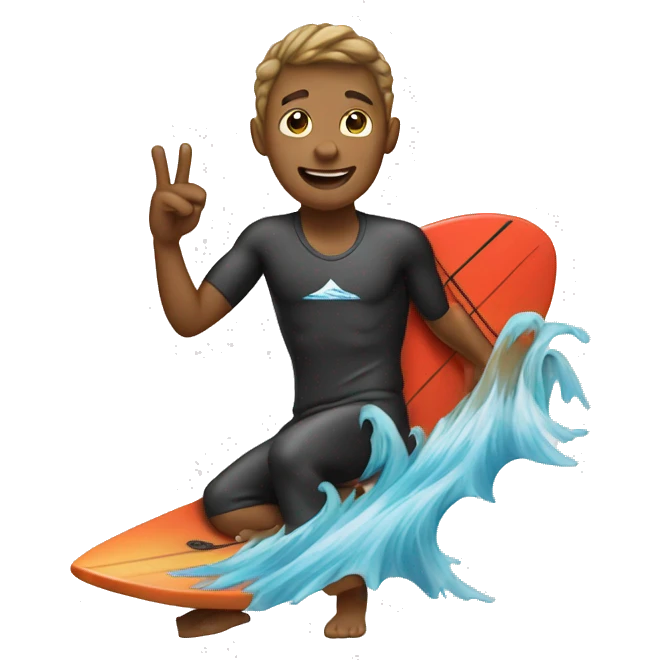 Surfer giving the "call me" hand gesture emoji
