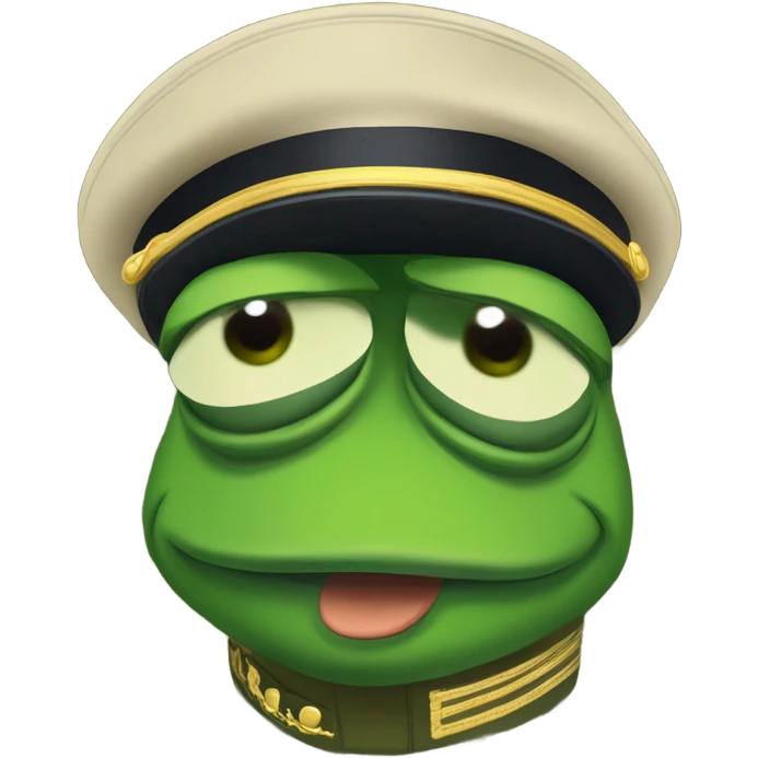 pepe wearing a military outfit emoji