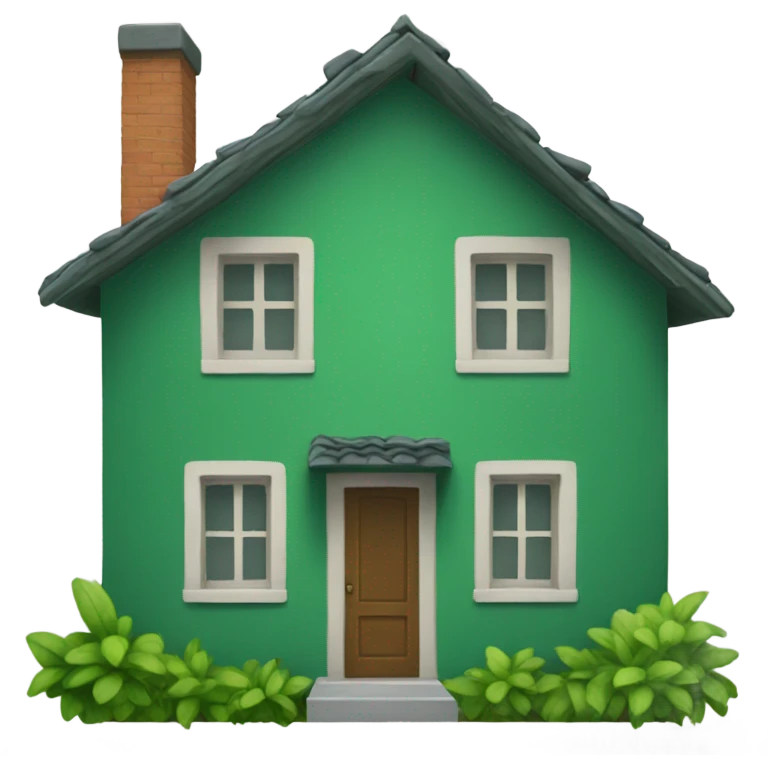 Una casa verde en medio de la nada  emoji