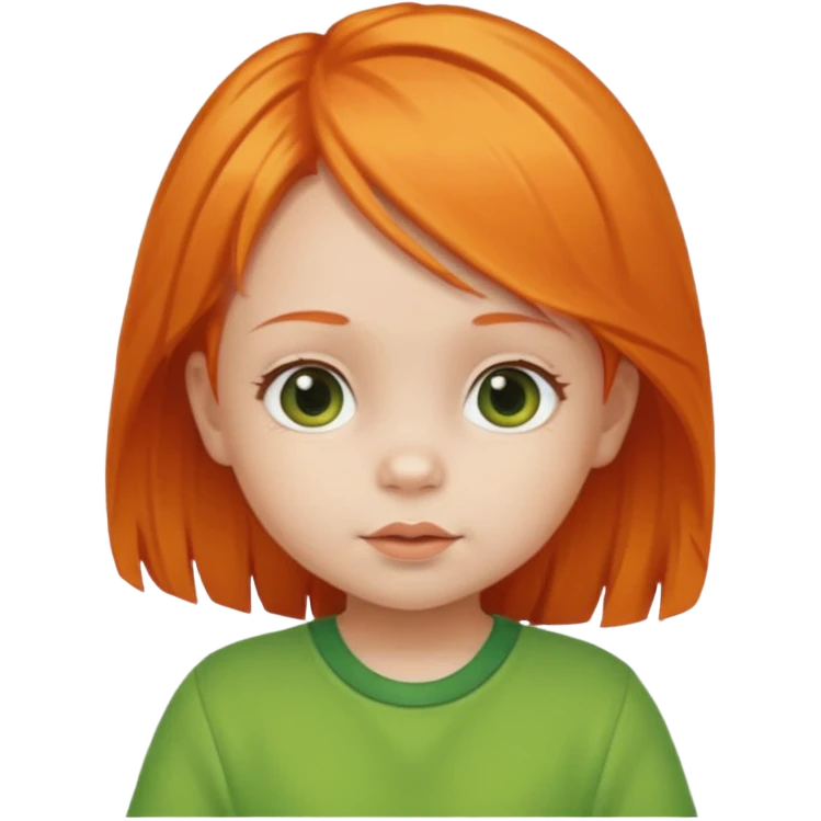 orange hair girl baby green outfit emoji