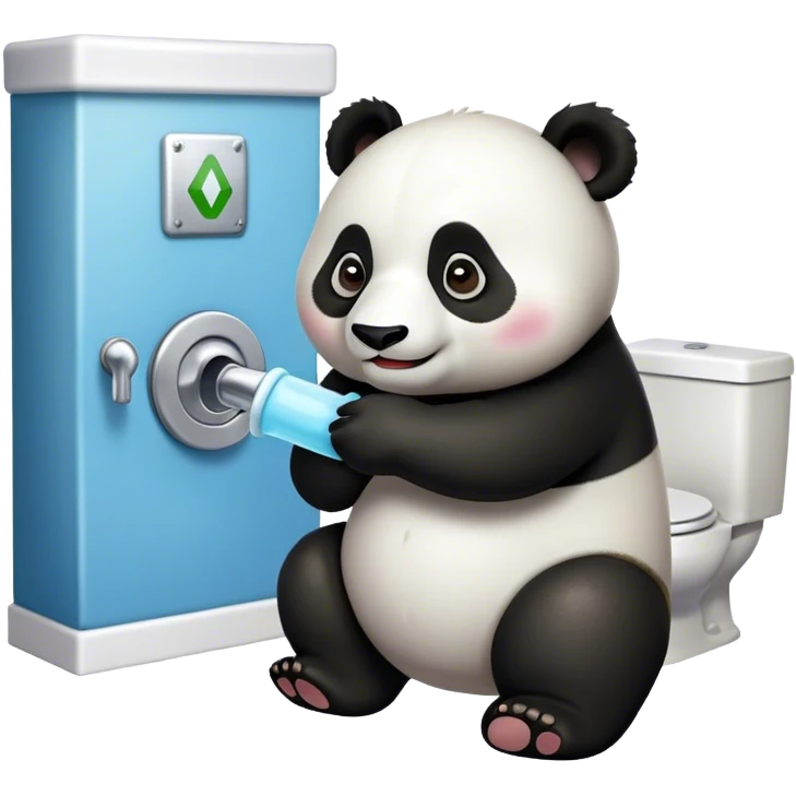 Panda using the restroom  emoji