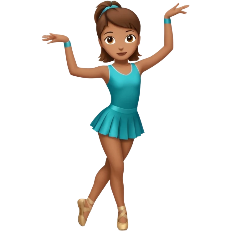 A preppy girl with brown hair and she is a Dancer emoji