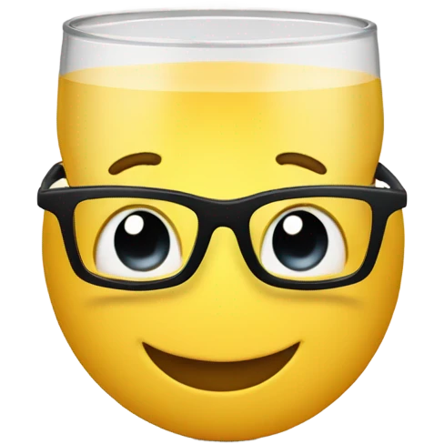 smily face with glasses, working out and drinking cof emoji