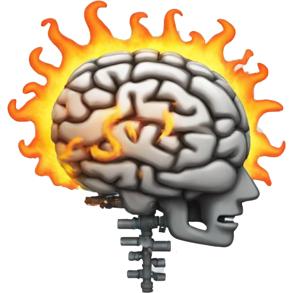 mechanical brain on fire emoji