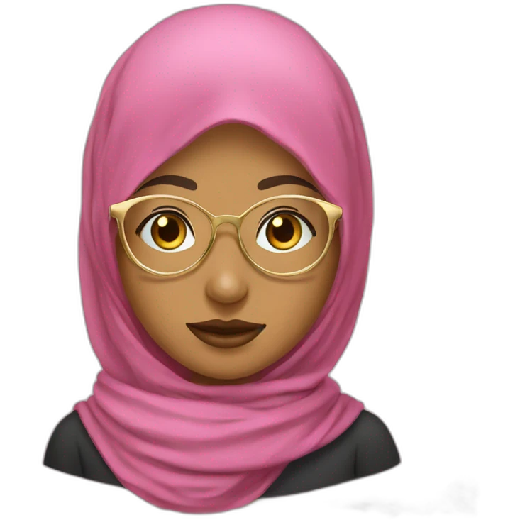 hijab girl with round gold frame glasses emoji