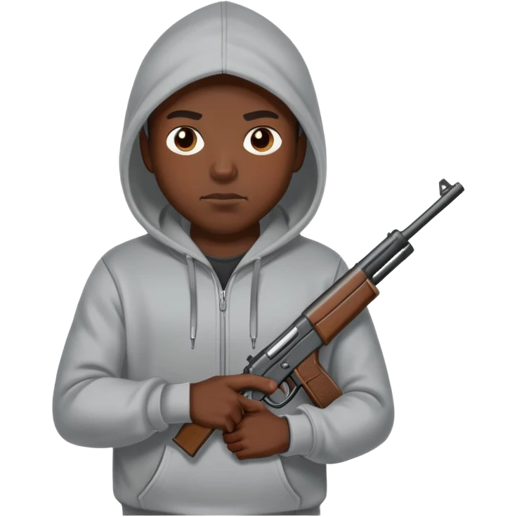 Ghetto demon in the hood with a gun emoji