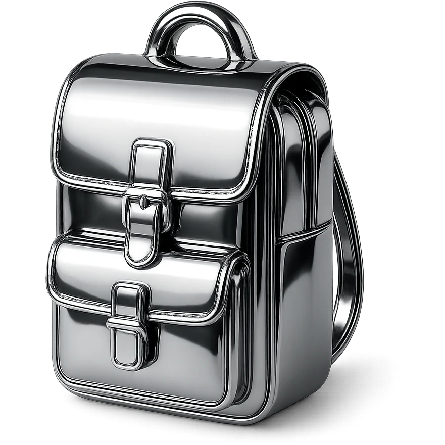 Minimal flat icon of a structured brown leather business backpack emoji