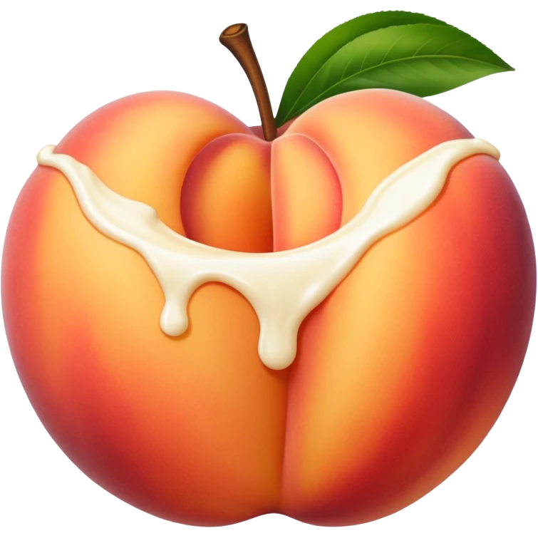 Peach with cream on it emoji