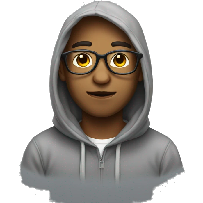 nerd wearing hoodie emoji