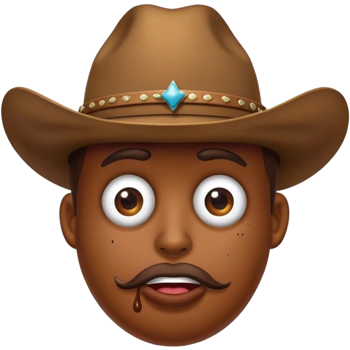 Poop face wearing a cowboy hat emoji