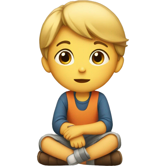 child sitting and thinking  emoji