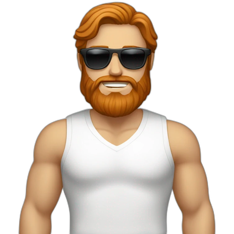 Dark-Bearded-white-man with sunglasses and long ginger hair girlfriend emoji