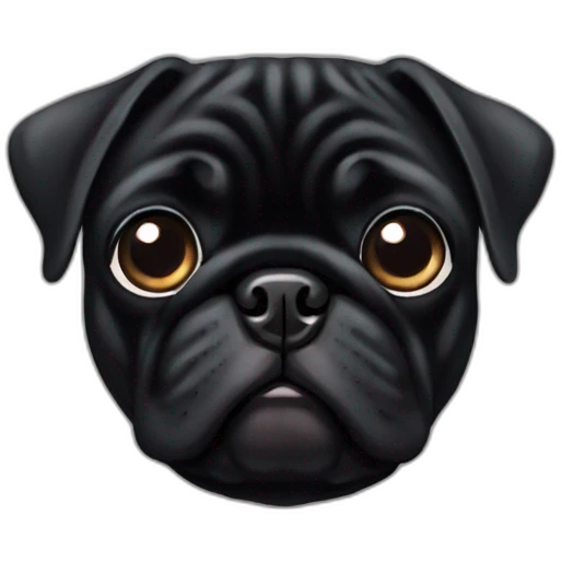 Black Pug emoji