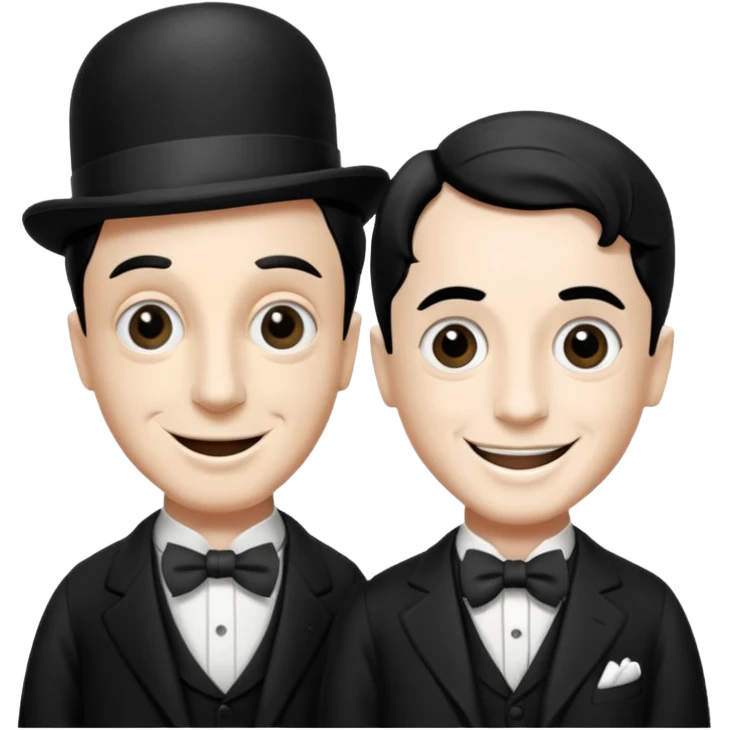 crea una imagen en la que aparezcan charles chaplin y buster keaton juntos emoji