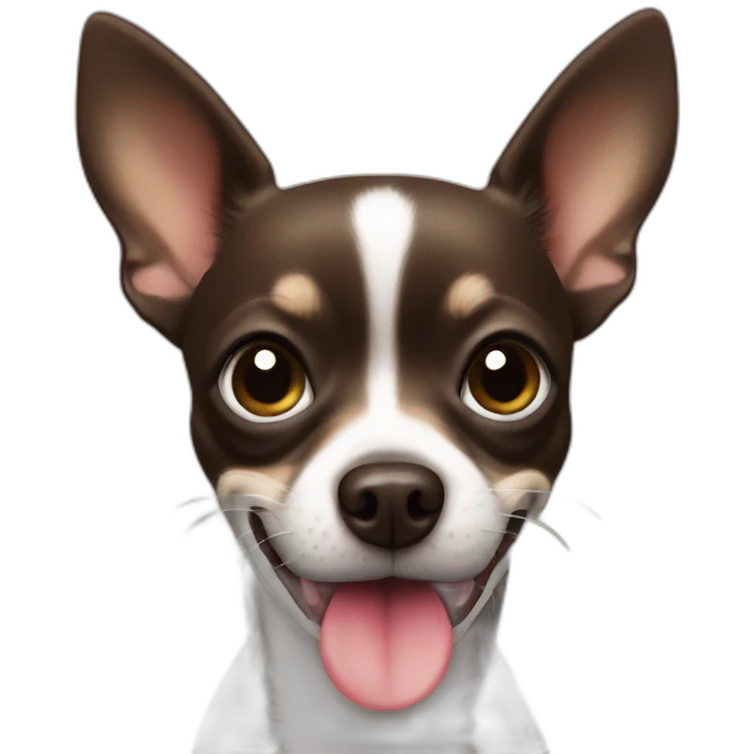 Dark Brown chihuahua licking emoji