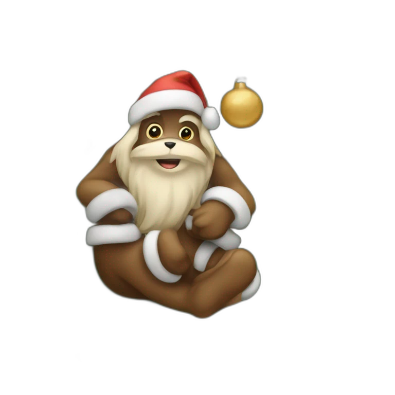 Singe sur un sapin de Noël emoji