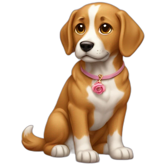 chat rose sur un chien en or emoji