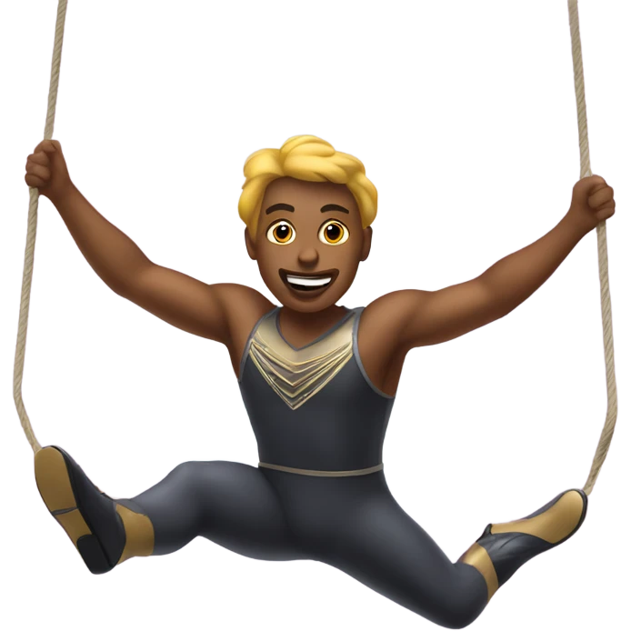 Flying Trapeze artist mid air emoji