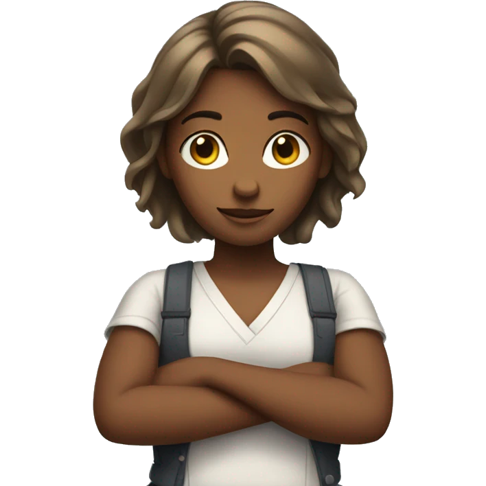Girl crossing arms emoji