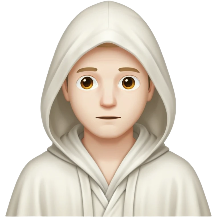 Guy with white hood and robe on emoji